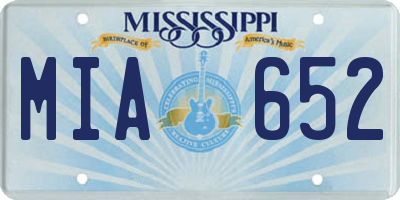 MS license plate MIA652