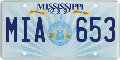 MS license plate MIA653