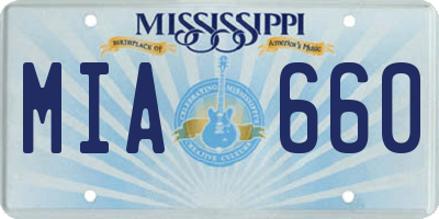MS license plate MIA660