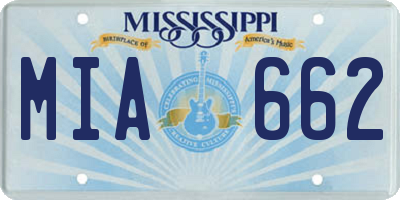 MS license plate MIA662