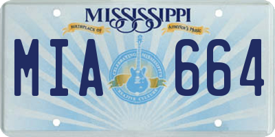 MS license plate MIA664