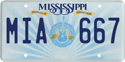MS license plate MIA667