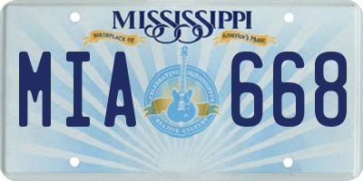 MS license plate MIA668
