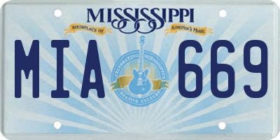 MS license plate MIA669