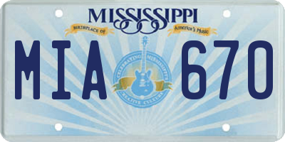 MS license plate MIA670