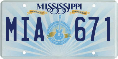 MS license plate MIA671