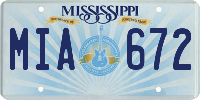 MS license plate MIA672