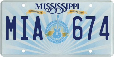 MS license plate MIA674