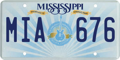 MS license plate MIA676