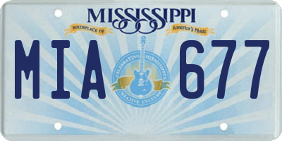 MS license plate MIA677
