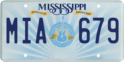 MS license plate MIA679