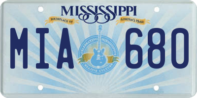 MS license plate MIA680