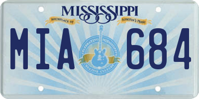 MS license plate MIA684