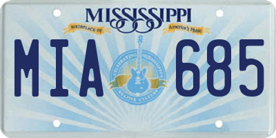 MS license plate MIA685
