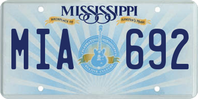MS license plate MIA692