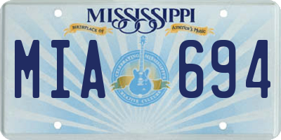 MS license plate MIA694