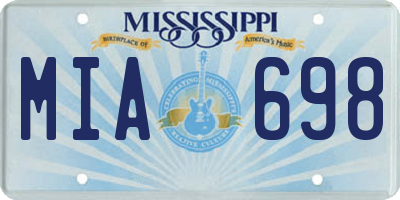 MS license plate MIA698