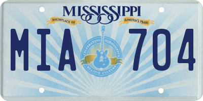 MS license plate MIA704