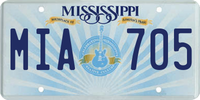 MS license plate MIA705