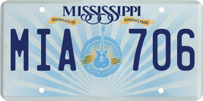 MS license plate MIA706
