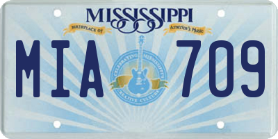 MS license plate MIA709
