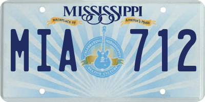 MS license plate MIA712