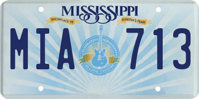MS license plate MIA713