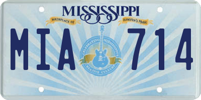 MS license plate MIA714