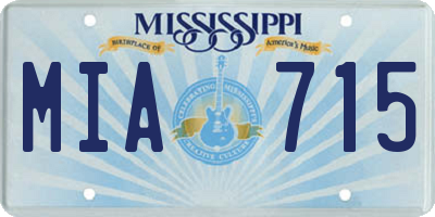 MS license plate MIA715