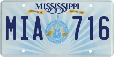 MS license plate MIA716