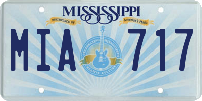 MS license plate MIA717