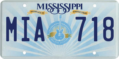MS license plate MIA718