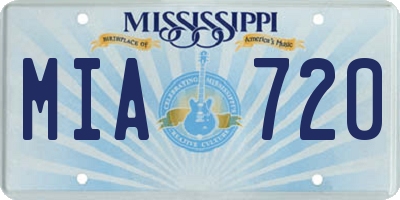 MS license plate MIA720