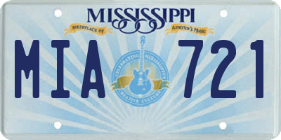 MS license plate MIA721