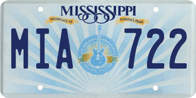 MS license plate MIA722