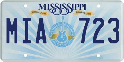 MS license plate MIA723