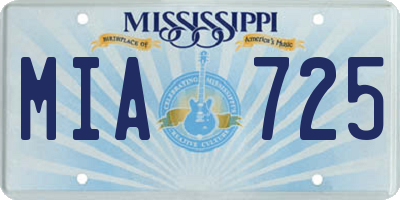 MS license plate MIA725