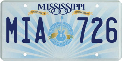 MS license plate MIA726