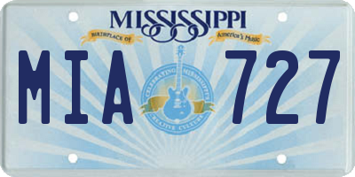 MS license plate MIA727