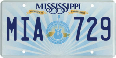 MS license plate MIA729