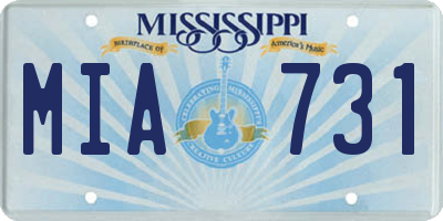 MS license plate MIA731
