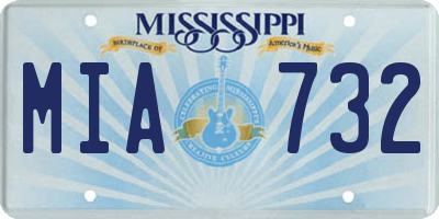 MS license plate MIA732