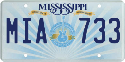 MS license plate MIA733