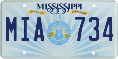 MS license plate MIA734