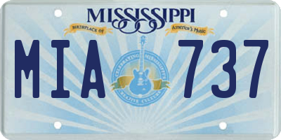 MS license plate MIA737