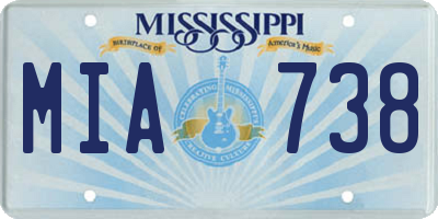MS license plate MIA738