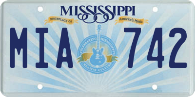 MS license plate MIA742