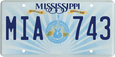 MS license plate MIA743