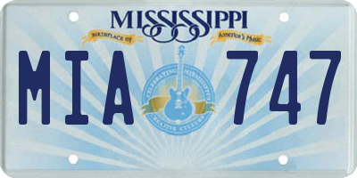 MS license plate MIA747