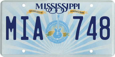 MS license plate MIA748